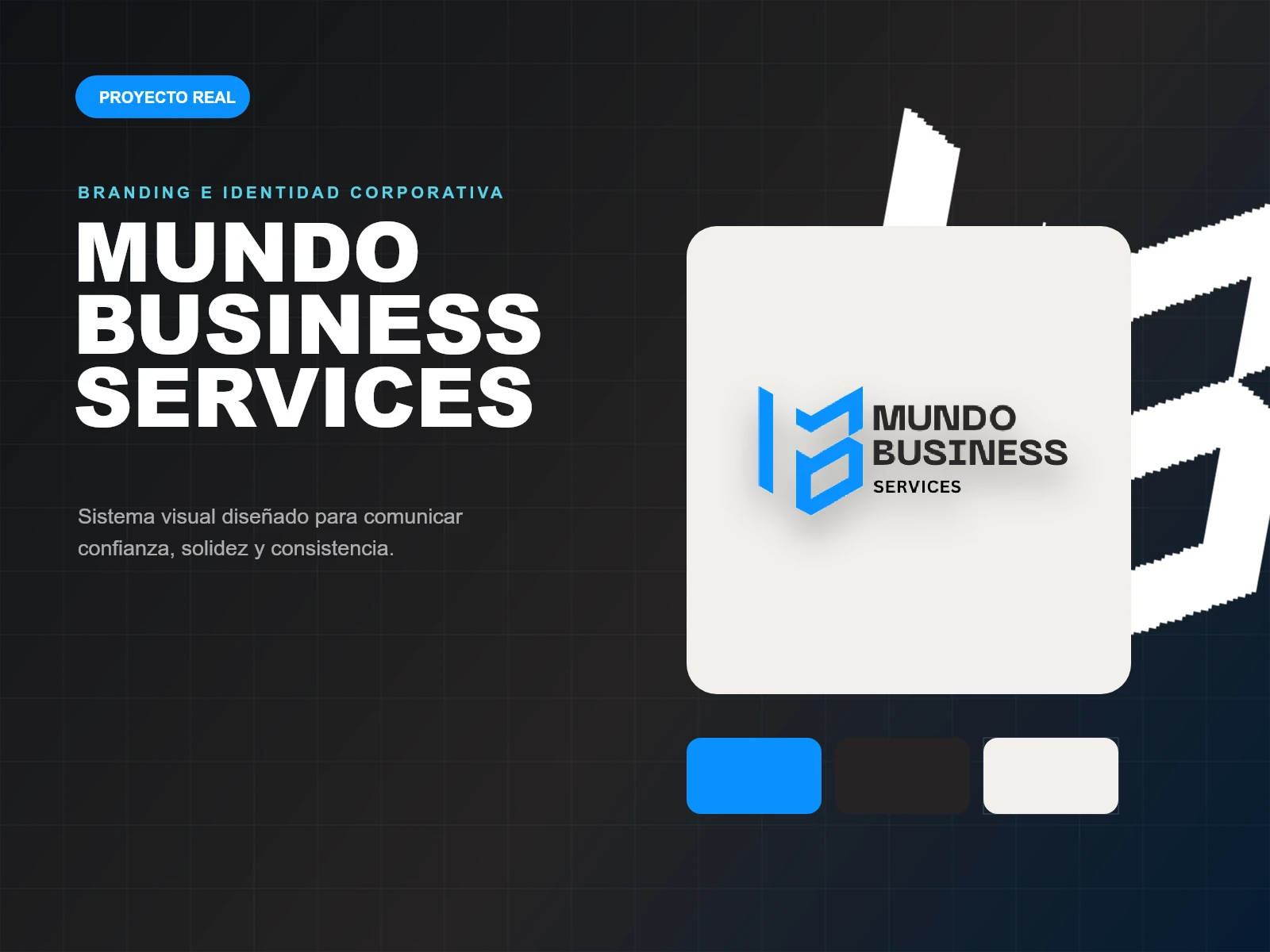 Presentación editorial de la identidad corporativa de Mundo Business Services