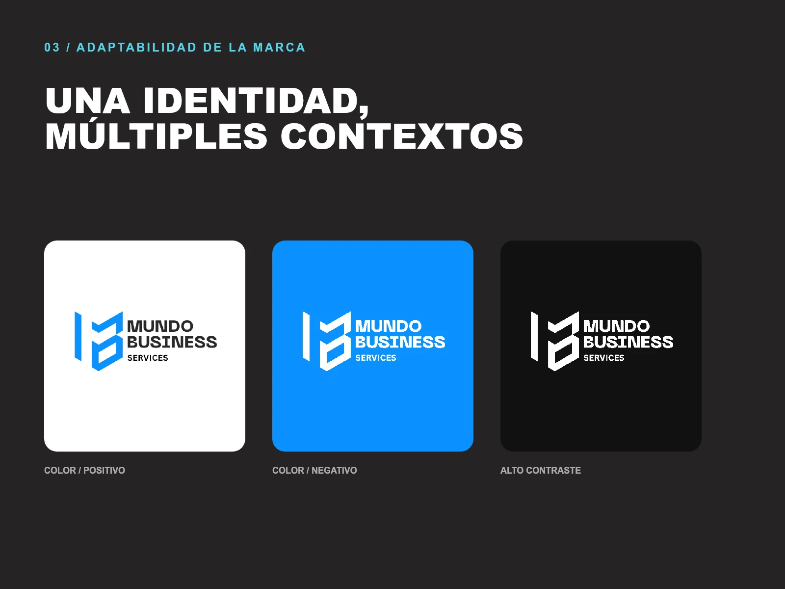 Versiones positivas, negativas y de alto contraste de la marca