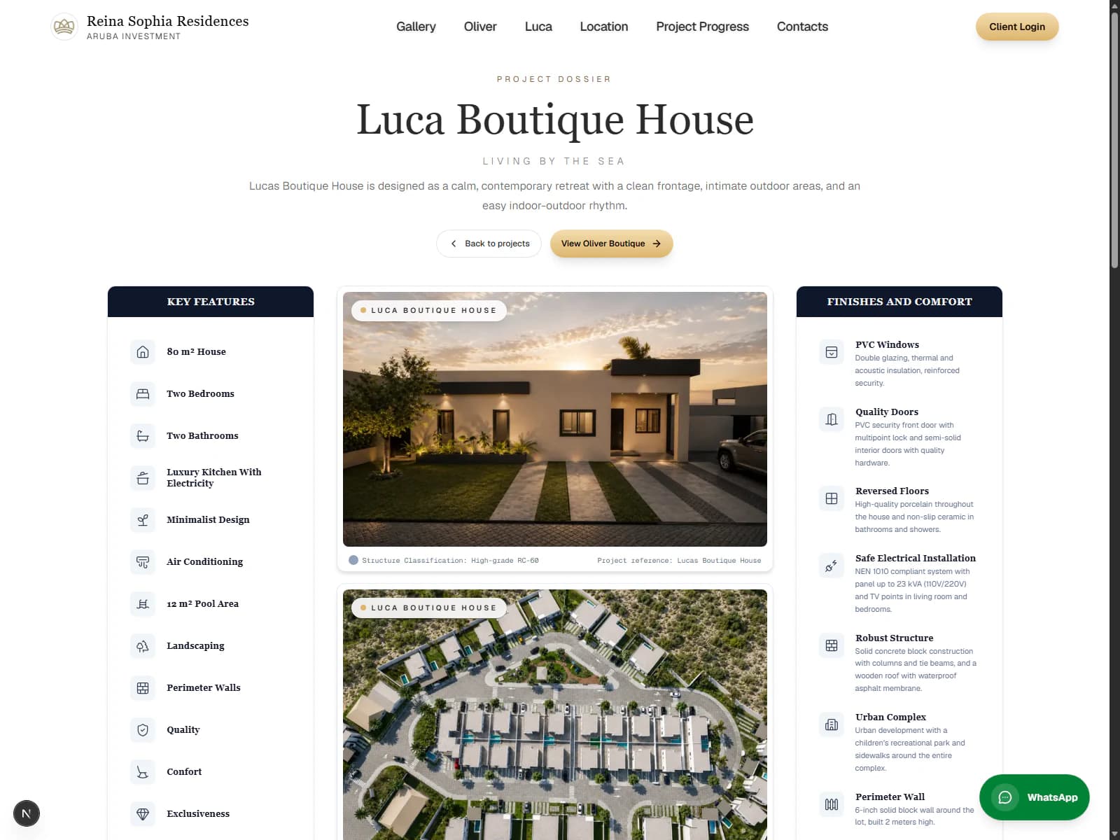 Página de presentación del modelo residencial Luca Boutique House